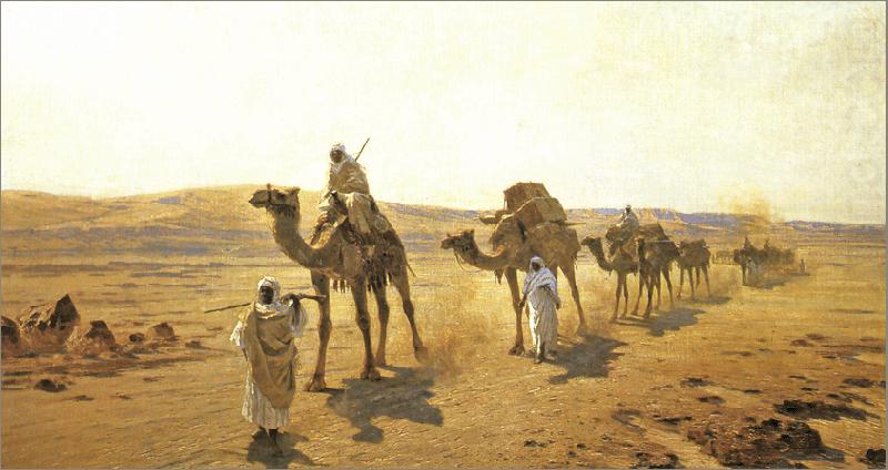An Arab Caravan., Ludwig Hans Fischer